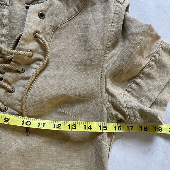 J Crew Lace-Up Coastal Minimalist Preppy Resort Safari Shirt Dress Size 00 - Picture 8 of 11